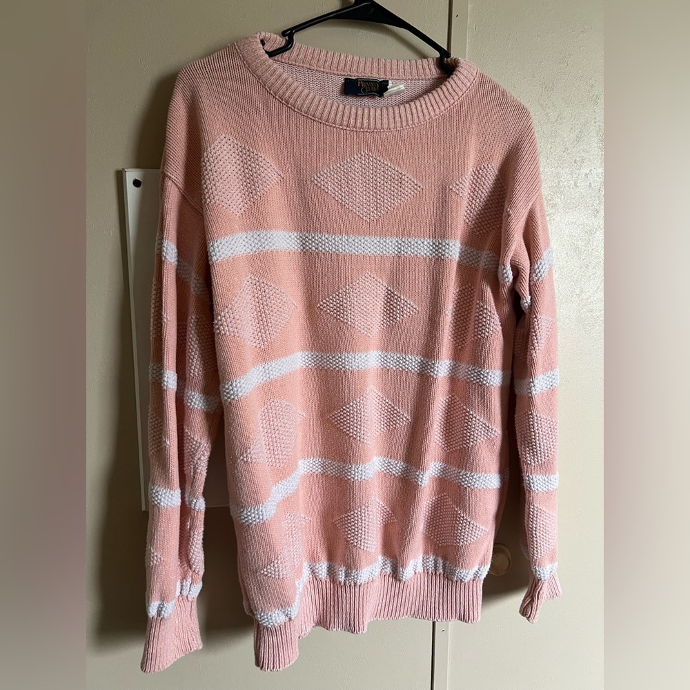 Vintage Pink Private Club Sweater|100% Cotton